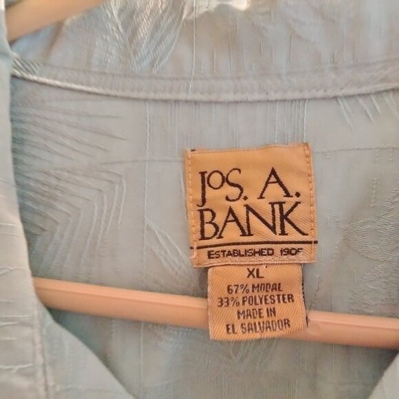 Men's XL Jos. A. Bank Green trees print short-sleeved shirt - Picture 3 of 4